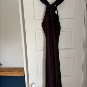 Brown Maxi Halter Dress